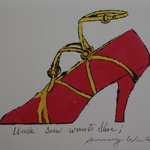 Fine Pop Art limited edition illustration print - shoe, Andy Warhol, signed & stamped with Estate stamp