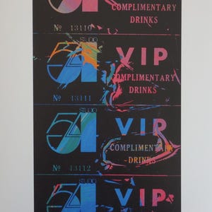 Fine Pop Art limited edition print – Studio 54 VIP tickets, Andy Warhol, signed & numbered