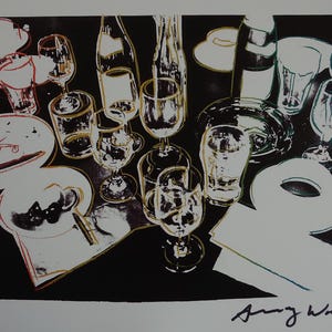 Fine Pop Art limited edition print - studio 54 table, Andy Warhol, signed & numbered