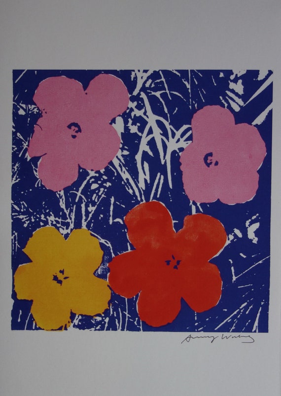 Fine Pop Art Limited Edition Print – Flowers, Andy Warhol, Stamp