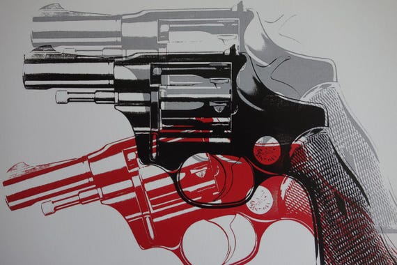 WARHOL、Gun、希少画集画、新品額装付 河股幸和、【ボルゾイ】、希少な額装用画集より、新品額装付
