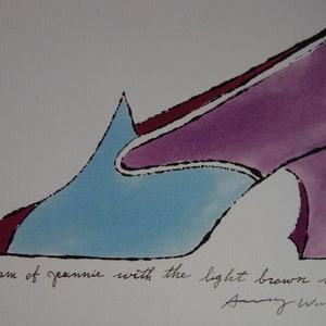 Feiner Pop Art Illustration Druck - Schuh, Andy Warhol, signiert und mit Stempel gestempelt