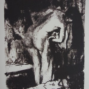 Fine impressionist rare edition print – bather,  Edgar Degas, signed & stamped