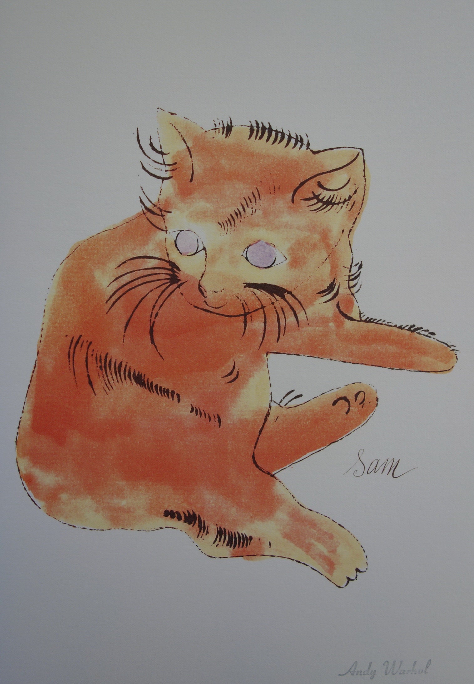 Fine Pop Art limited edition print - illustration - cat - kitten -kitty, Andy Warhol, signed & numbered