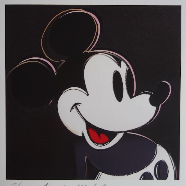 Tirage Fine Pop Art en édition limitée - Mickey Mouse, Andy Warhol, signé & numéroté