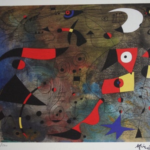 Fine Surrealist limited edition print, Joan Miro, signed & numbered