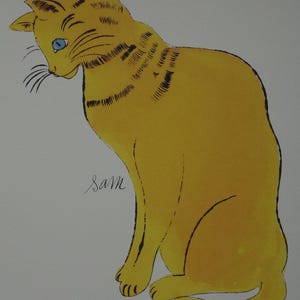 Feiner Pop Art limitierter Druck - Illustration - Katze, Andy Warhol, signiert, nummeriert & mit Stempel des Nachlasses gestempelt