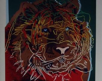 Impresión de edición limitada de Fine Pop Art - serie de animales - Tiger, Andy Warhol, firmada y numerada