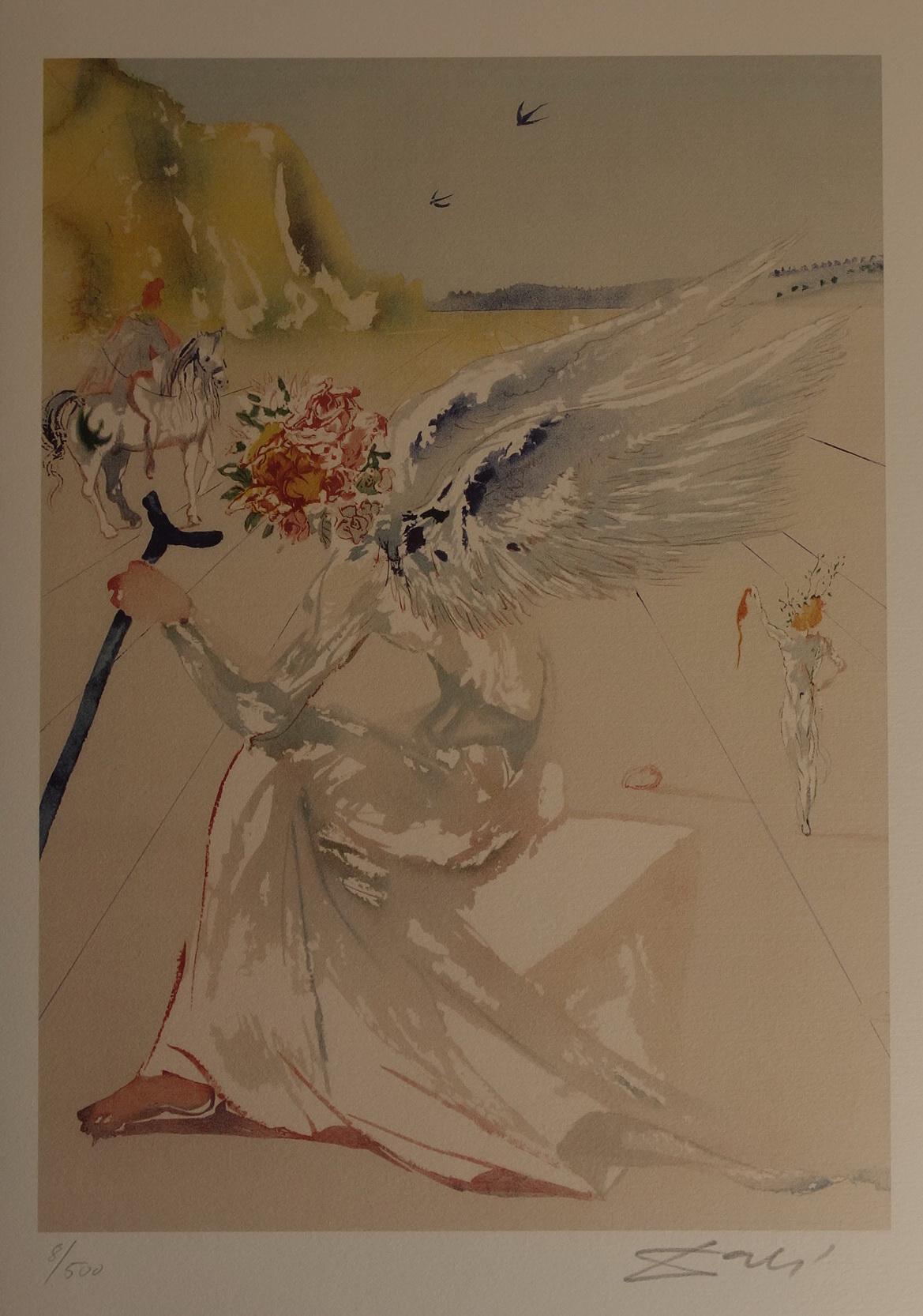 な*み様 サルバドール・ダリ 天使の絵 オリジナル木版画 164/500