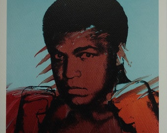 Impresión de edición limitada de Fine Pop Art: Muhammad Ali, Andy Warhol, firmada y numerada