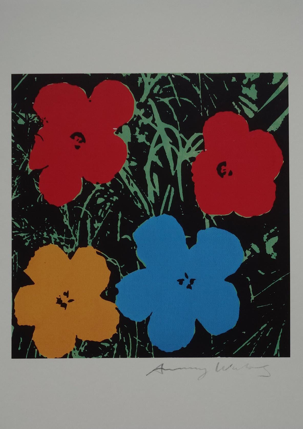 Fine Pop Art limited edition print – Flowers, Andy Warhol, stamp signed & numbered