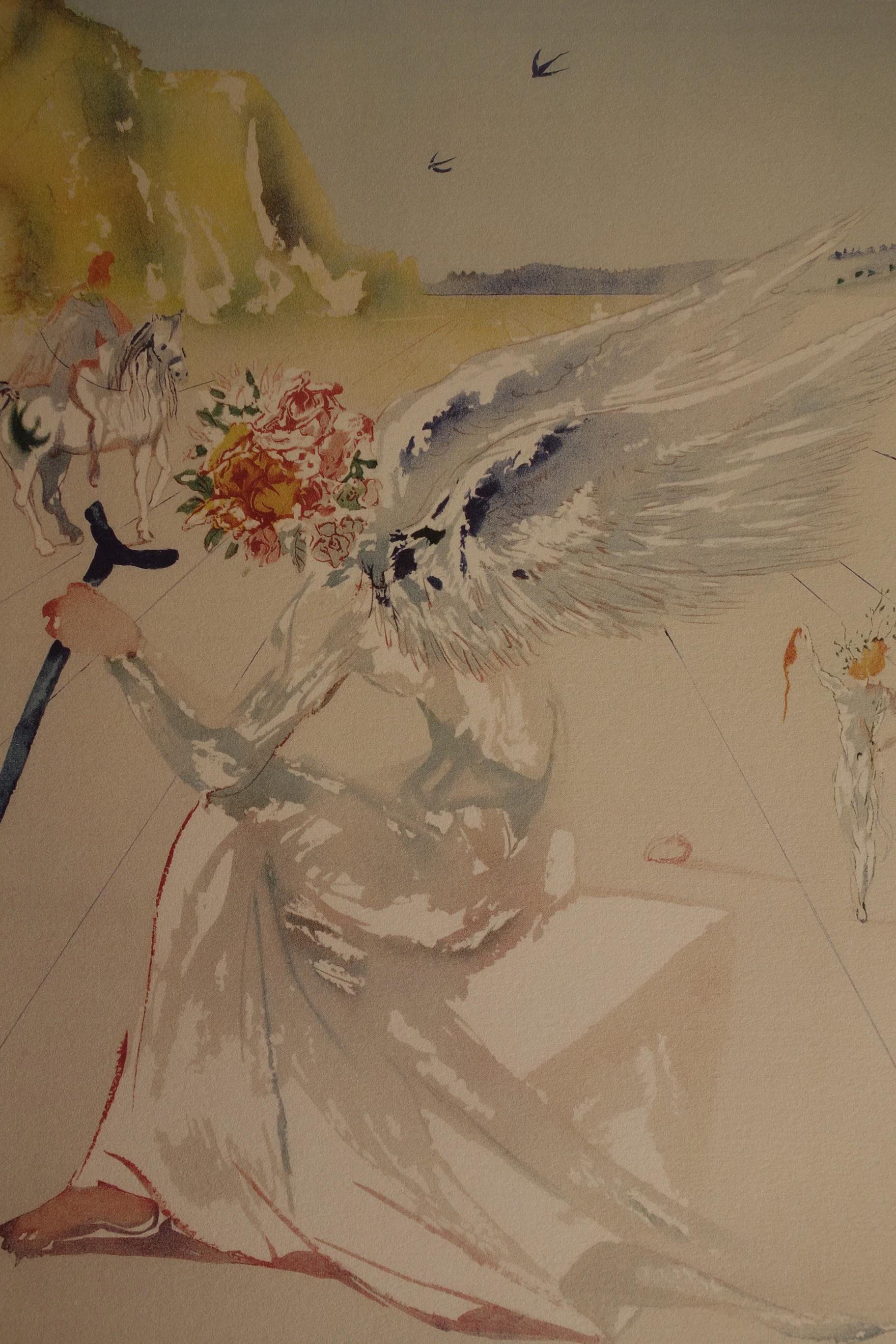 限定版の素晴らしいシュルレアリストの版画、天使、サルバドール・ダリ