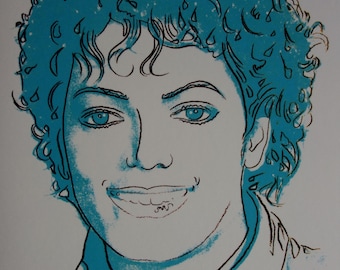 Fine Pop Art edition trial proof print – Michael Jackson, Andy Warhol, signed & stamped with Estate stamp