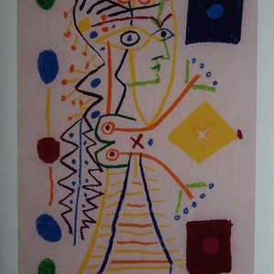 Fine Cubist limited edition print - femme, Pablo Picasso, signed & stamped