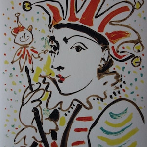 Fine Cubist limited edition print - Joker, Pablo Picasso, hand signed & hand numbered
