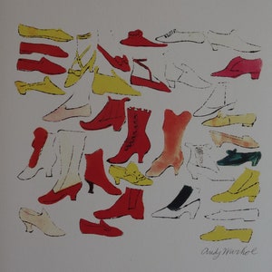 Andy Warhol “six Shoes” Limited Edition Lithograph Print, Plate
