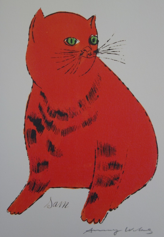 【模写】【限定100部・証明書付】Andy Warhol「Sam（レッド）」 Andy Warhol, F.S. IV 65A, from 25 Cats Named Sam, ca . 1954
