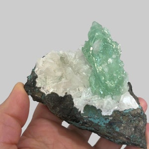 Green Apophyllite with Stilbite ~ India
