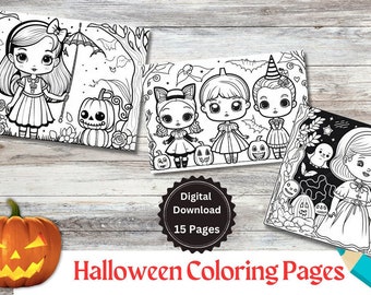 Hauntingly Beautiful Halloween Coloring Magic, Digital Pages, HD Printable Pdf, Instant Download