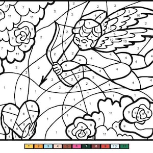 Mosaic Color by Number 30 Digital Coloring Pages, Book for Kids, Printable Activity Book,Color by Number for Toddlers, Homeschool Activities image 3