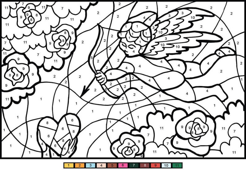 Mosaic Color by Number 30 Digital Coloring Pages, Book for Kids, Printable Activity Book,Color by Number for Toddlers, Homeschool Activities image 3
