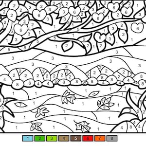 Mosaic Color by Number 30 Digital Coloring Pages, Book for Kids, Printable Activity Book,Color by Number for Toddlers, Homeschool Activities image 2