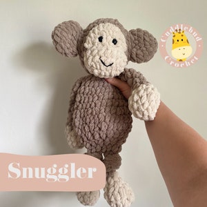 Monkey Snuggler | Crochet Monkey | Monkey Gift | Baby Gift | Stuffed Animal | Heirloom Gift | Baby Shower Gift | Baby Snuggler