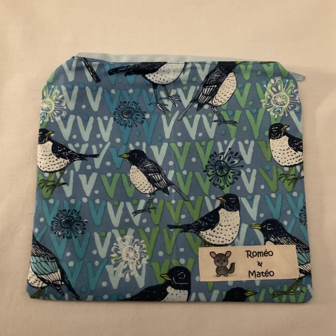Sandwich Bag, Reusable Snack Bag, Washable Ziplock Birds Etsy