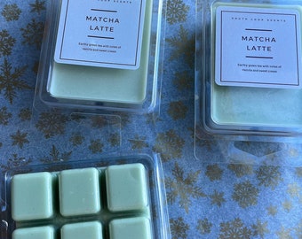 Scented Wax Melts - 100% Organic Soy Wax (Matcha Latte & Jasmine Scents), Plastic Free Options