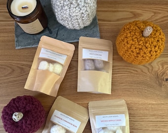 Autumn Wax Melts: Spiced Apple Cider, Pumpkin Cinnamon Bun, Orange Frosted Cookie