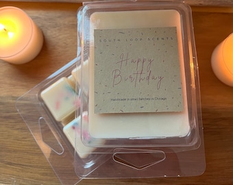 Birthday Cake Scented Organic Soy Wax Melts with Sprinkles & Card
