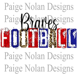South Jones Braves Football Sublimation Transfer PNG Jones County