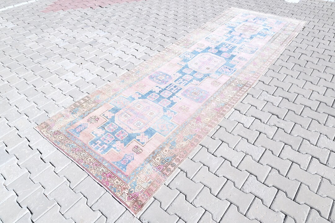 Vintage Oriental Runner Rug 4x12 Decorative Runner Rug Turkish Etsy