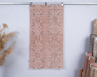 Turkish Rug, Muted Powder Pink Decorative Small Carpet