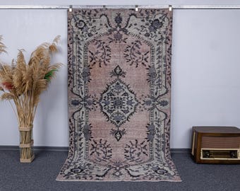 Gray Turkish Rug, Unique Handmade Grey Carpet