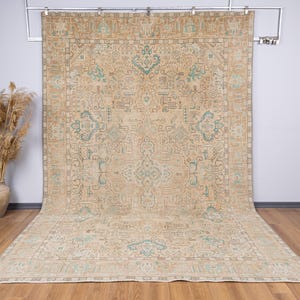 Oversized Heriz Tabriz Rug 9&#39;6x12&#39;9: Vintage Persian Wool Area Rug