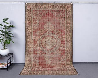 Turkish Pastel Rug Oriental, Hand Knotted Wool Carpet, Low pile wool rugs