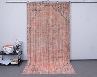 Pale Pink Vintage Rug, Salmon Pink Decor, Powder Home Decor