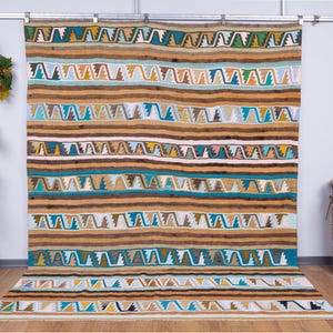 Turkish Kilim 8x9 Pastel Handmade Rug, Flat Weave Geometric Rug, Anatolia Kilim, Brown Blue Rug, Antique Vintage Kilim