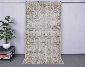 Turkish Vintage Rug Muted, Antique Handmade Wool Carpet Home Flor Decor
