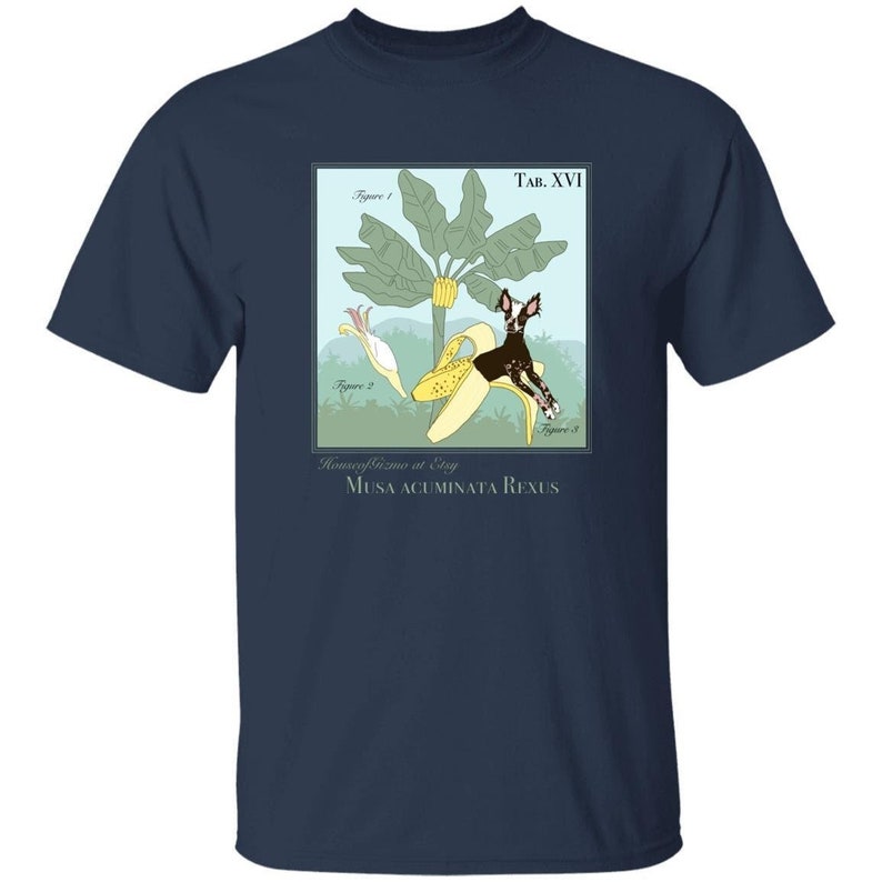 Dog in Banana Vintage Botanical Unisex T-shirt image 1