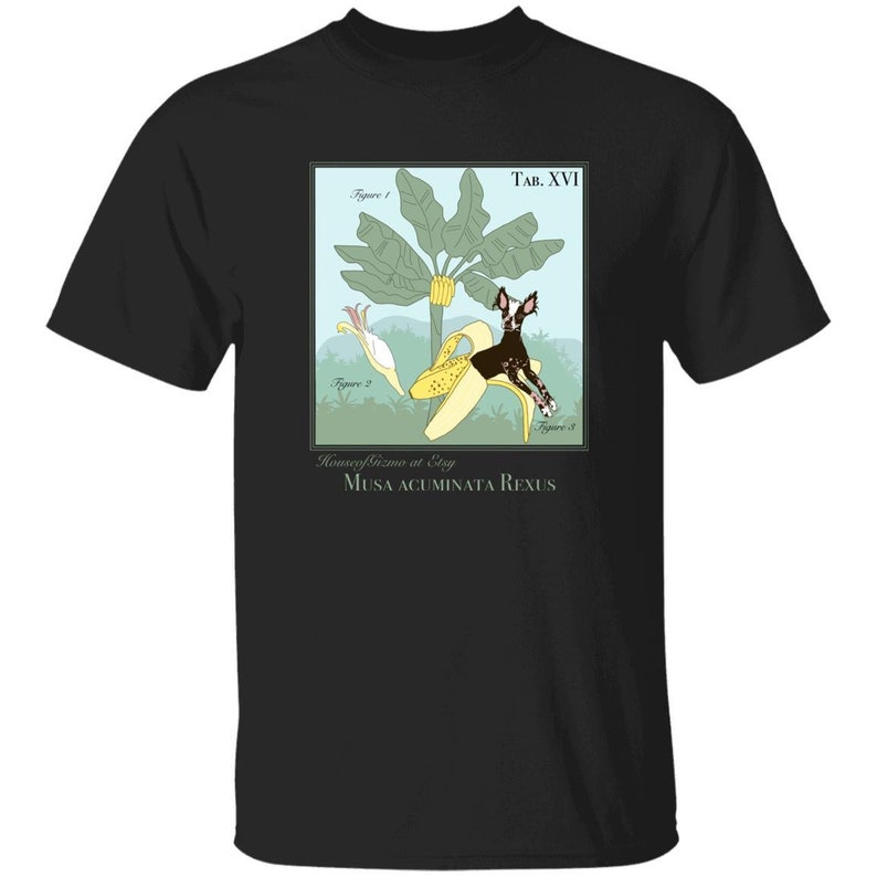 Dog in Banana Vintage Botanical Unisex T-shirt image 4