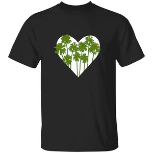 Palm Tree Heart Graphic T-Shirt