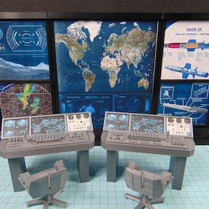 Custom 1:12 Scale Mission Control Radar Briefing Room Diorama Prop ...