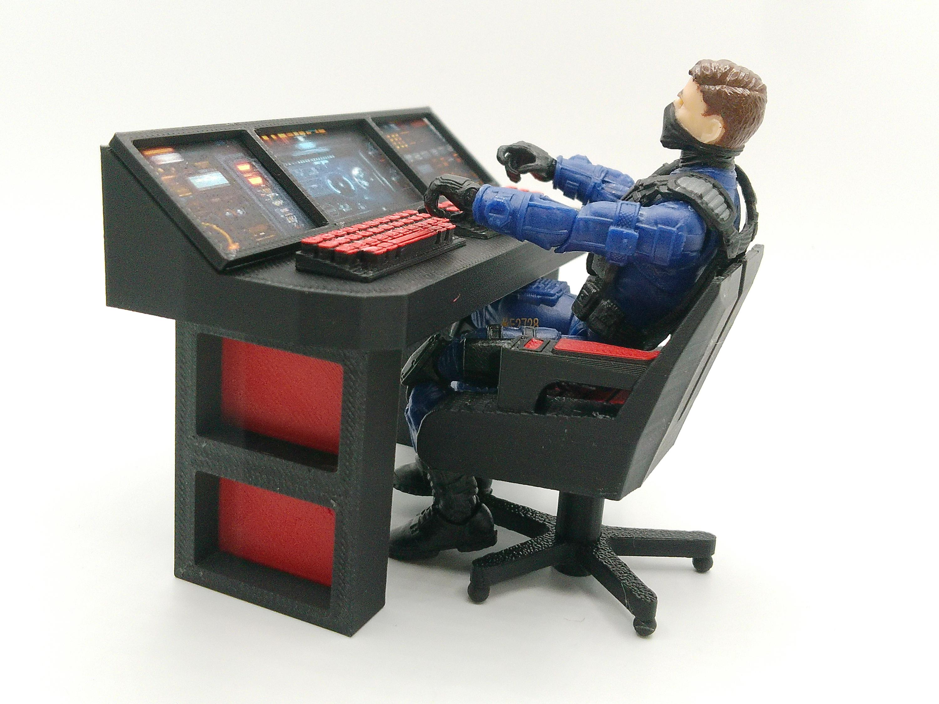 1:18 Scale Red Cobra Mission Control Diorama Set for 3.75