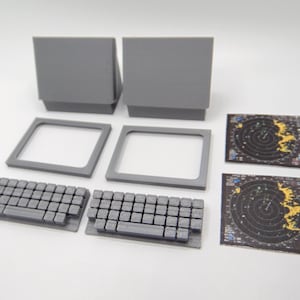 Custom Accessory 1:12 Scale for 6 inch figures Type2 Mission Control Room Radar Monitor and Keyboard Control Props for Dioramas and Customs