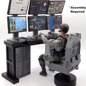 6インチ GI JOE クラシファイド スターウォーズ マーベルレジェンド アクションフィギュア用カスタム 1/12 スケール コマンドセンター コンピュータステーション ジオラマセット