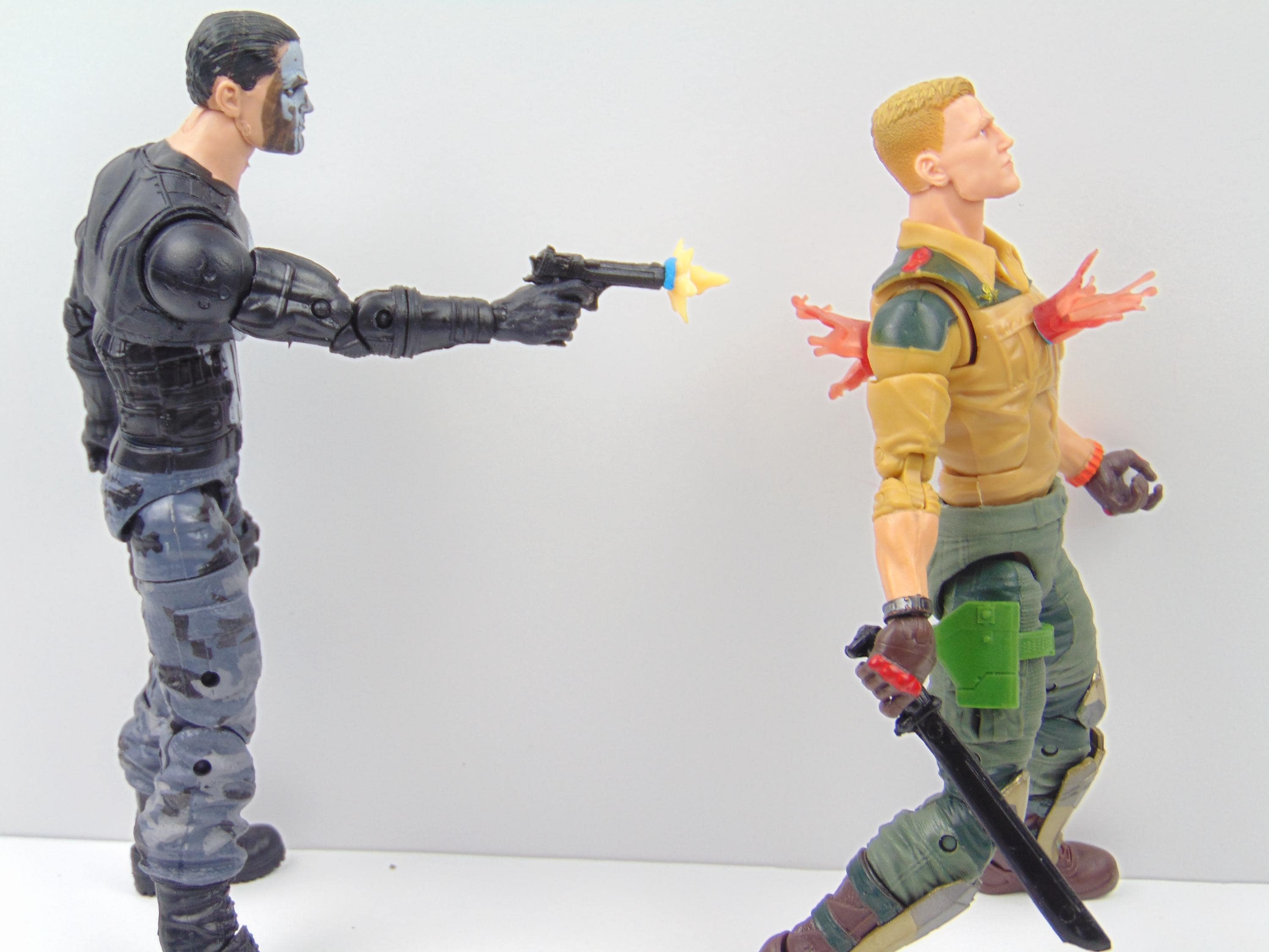 Custom 1:12 Action and Gore Effects Diorama Prop Set Muzzle Flash Blood ...