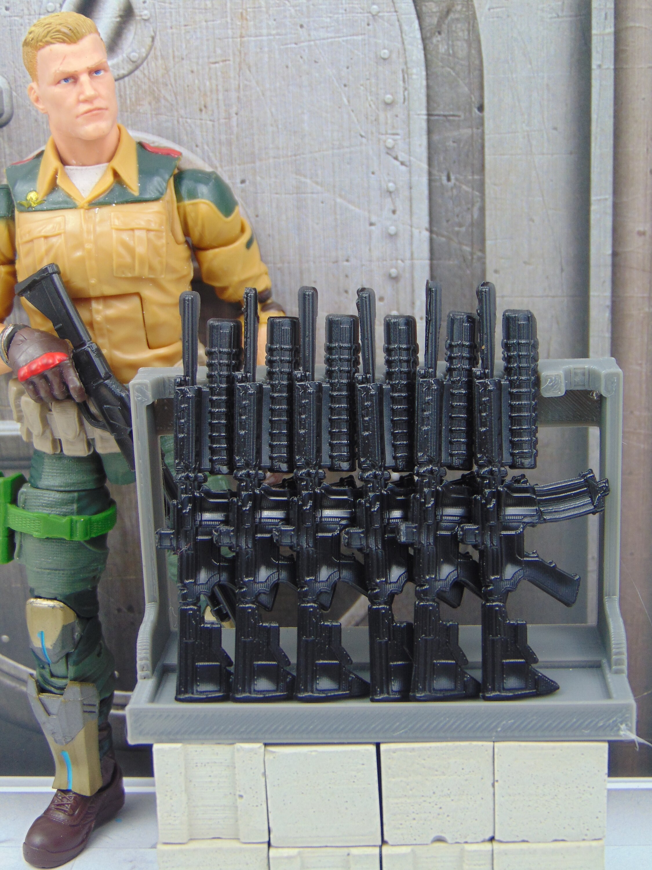 Prop Rackz 1:12 Scale 3D Printable Vertical Gun Racks Diorama Prop Accessory Set ...