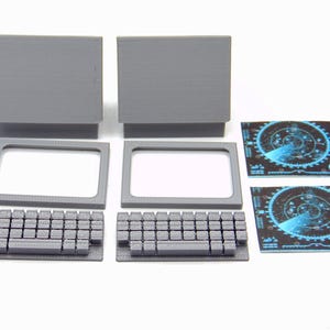 Custom Accessory 1:12 Scale for 6 inch figures Mission Control Radar Monitor and Keyboard Control Props Type1 for Dioramas and Customs